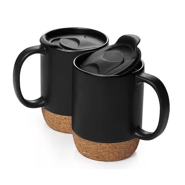 Black Ceramic Mug with Lid