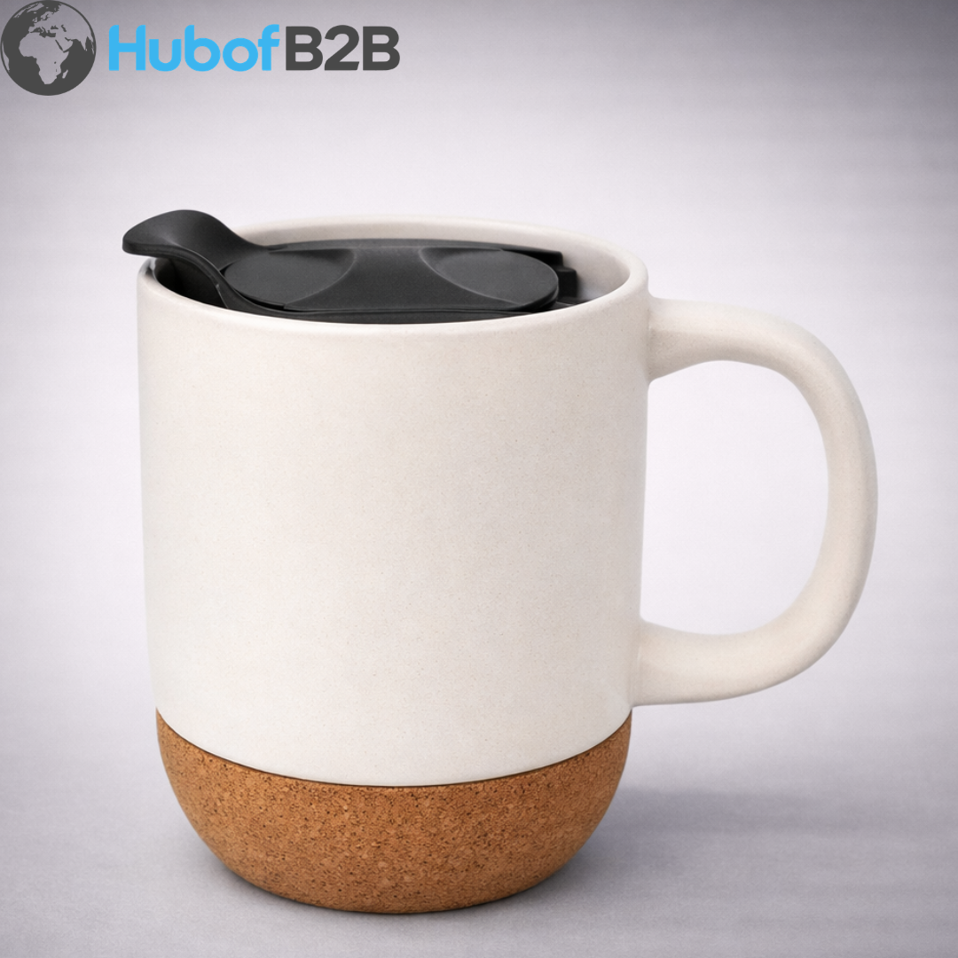 Matte White Ceramic Mug with Lid