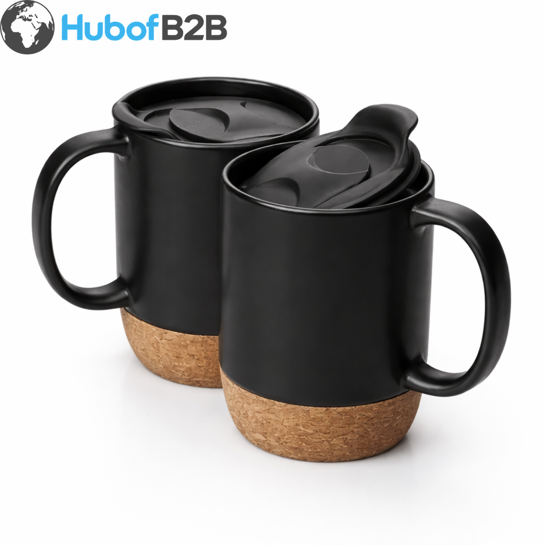 Black Ceramic Mug with Lid